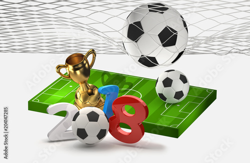 2018 soccer football 3D ill...