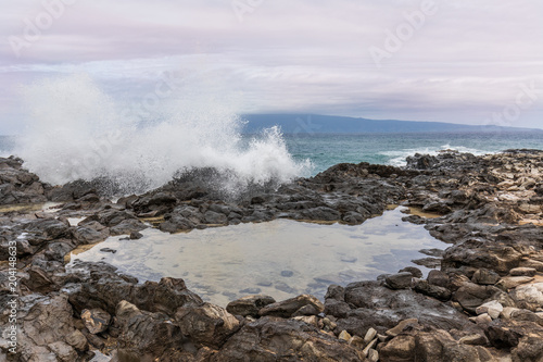 Waves Pound the Rocky Coast of Maui
