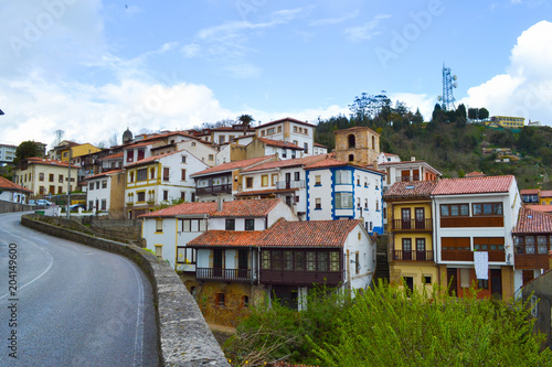 Wallpaper Mural View of the road and houses of Lastres, Asturias, Spain, a small town in the mountains Torontodigital.ca