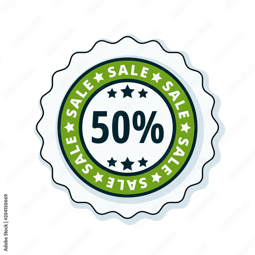 50% Sale label illustration 50% Sale label illustration