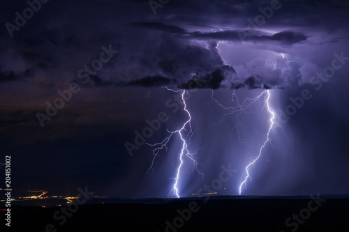 Lightning bolt and thunderstorm