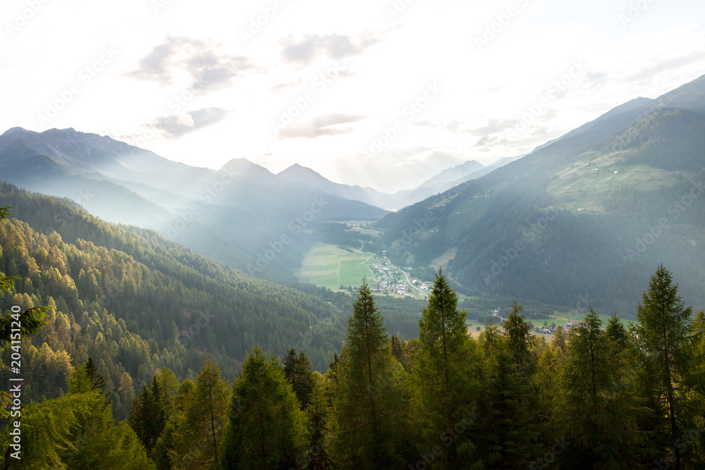 View from the mountain to the landscape