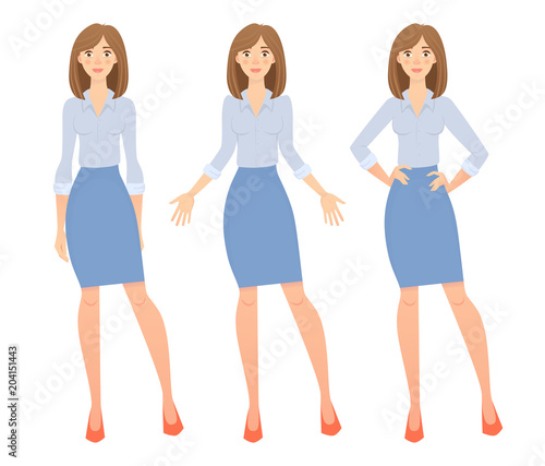 business woman isolated set