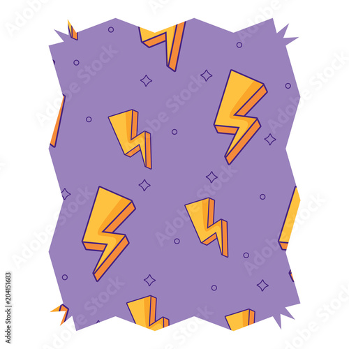 abstract frame with lightning pattern over white background, colorful design. vector illustration