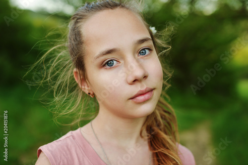 Portrait of a pretty teen girl outdoor
