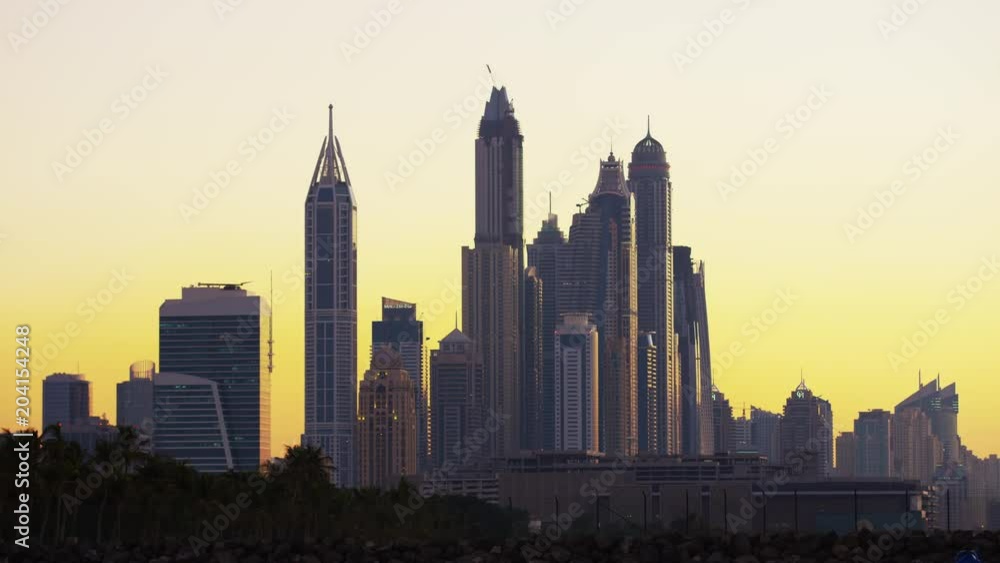 Skyscrapers skyline in Dubai Skyscrapers skyline in Dubai