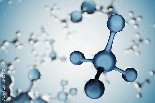 Science concept. Methane or Ammonium molecules. 3D rendered illustration.