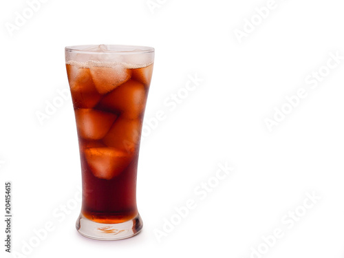 Cola in glass. (clipping path)