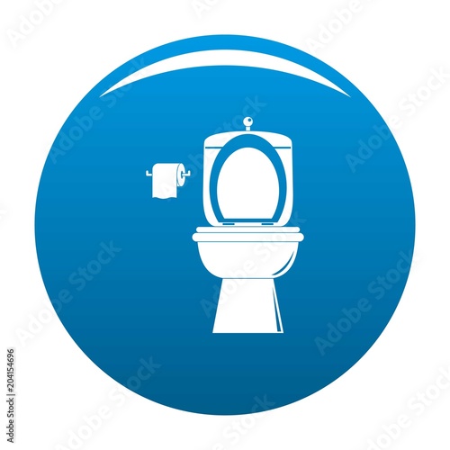 Ceramic toilet icon. Simple illustration of ceramic toilet vector icon for any design blue
