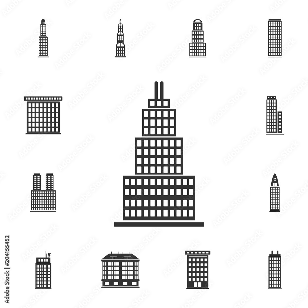 Skyscraper building icon. Simple element illustration. Skyscraper building symbol design  from Buildings collection set. Can be used for web and mobile