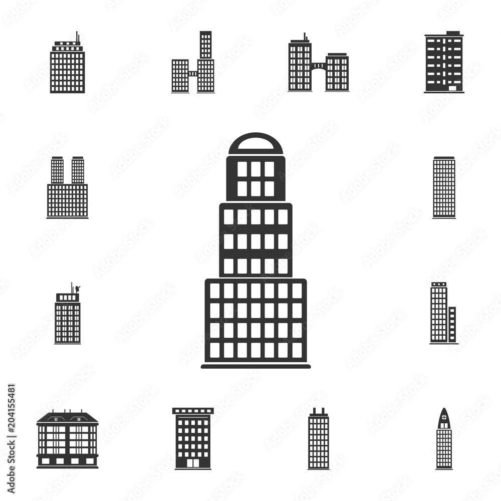 Skyscraper building icon. Simple element illustration. Skyscraper building symbol design from Buildings collection set. Can be used for web and mobile Skyscraper building icon. Simple element illustration. Skyscraper building symbol design from Buildings collection set. Can be used for web and mobile