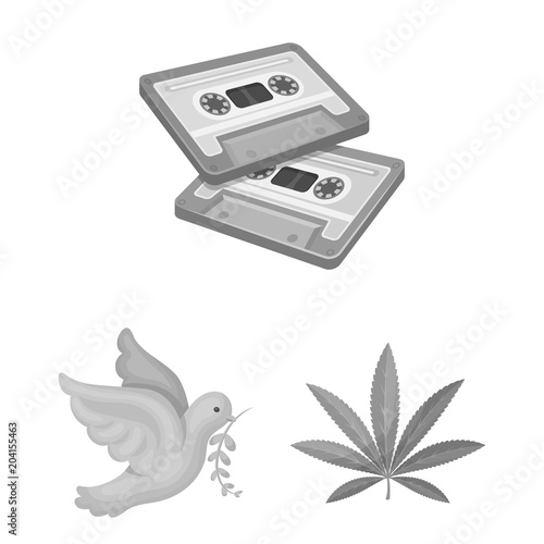 Happy and attribute monochrome icons in set collection for design. Happy and accessories vector symbol stock web illustration.