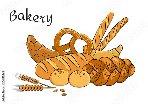 Bakery set. Vector illustration