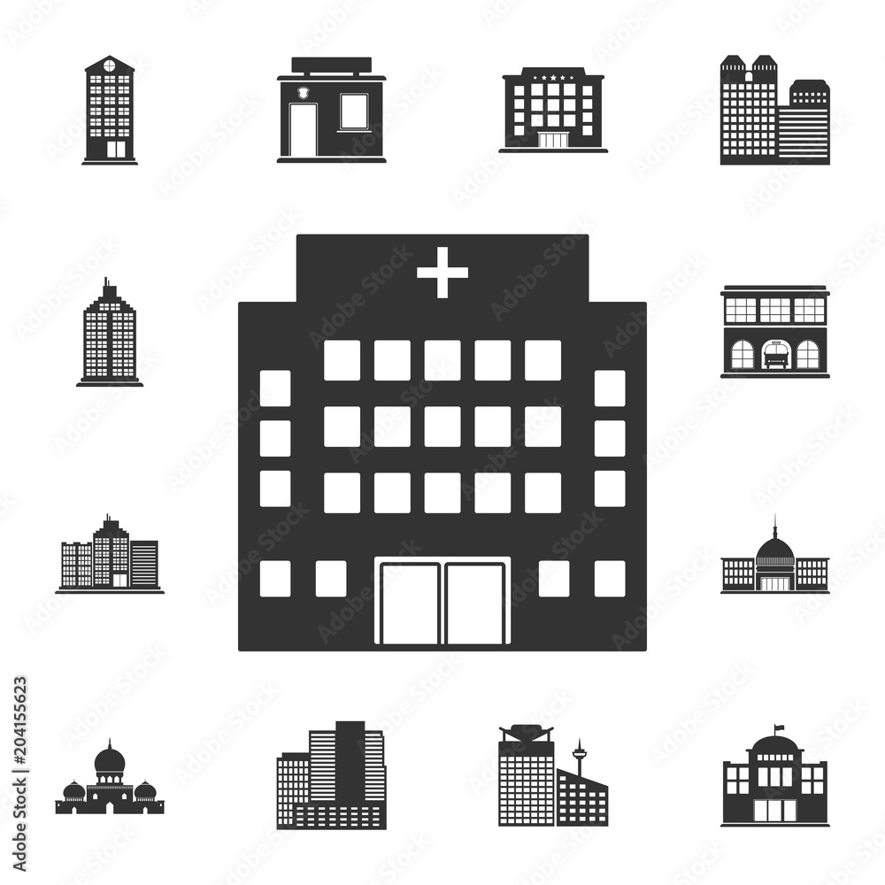 Hospital building icon. Simple element illustration. Hospital building symbol design  from Buildings collection set. Can be used for web and mobile