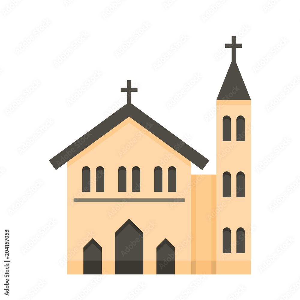 Church icon. Flat illustration of church vector icon for web