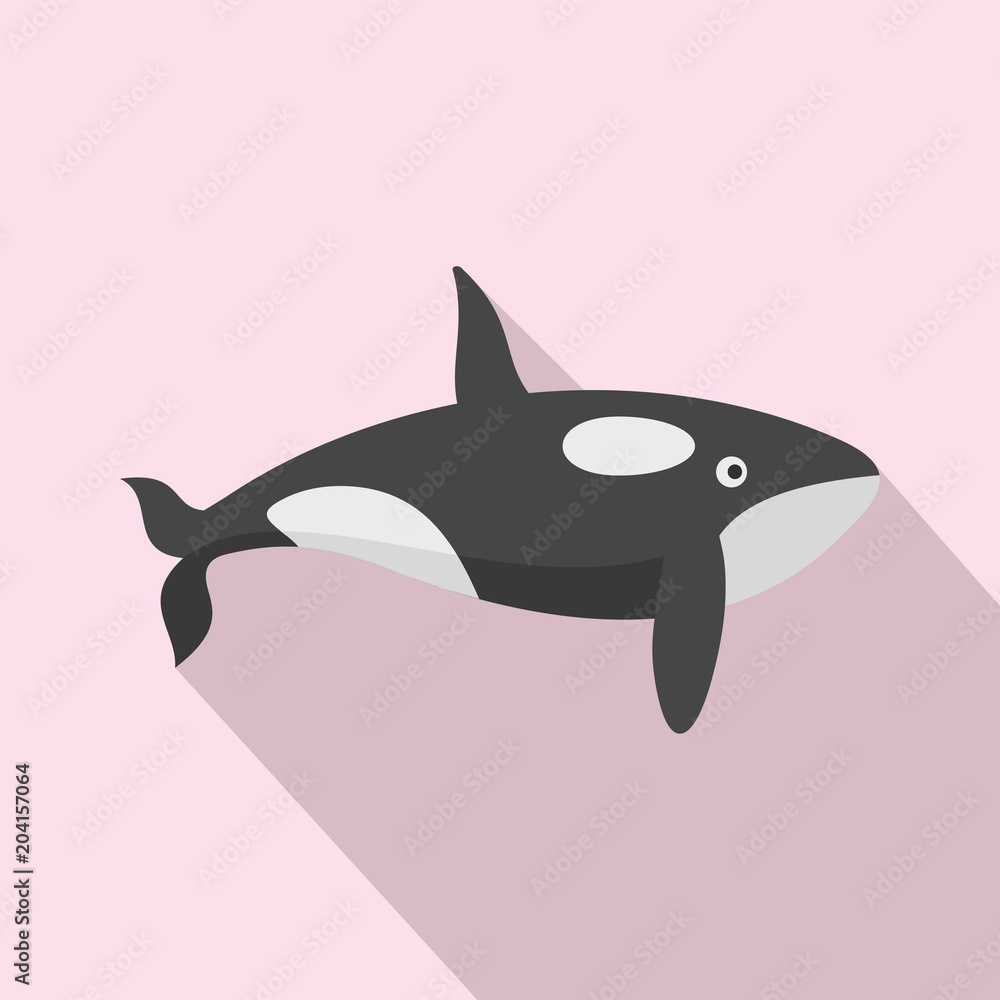Naklejka premium Orca whale icon. Flat illustration of orca whale vector icon for web design