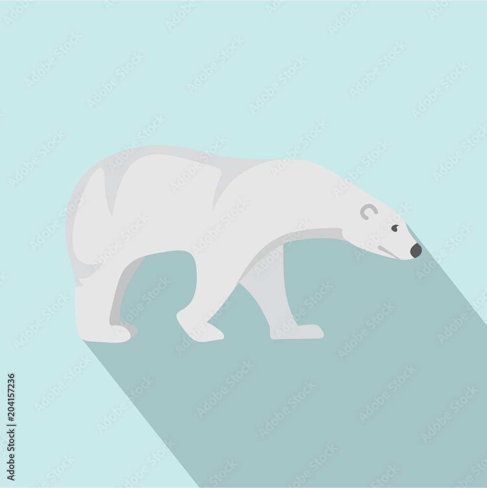 Obraz premium Polar bear icon. Flat illustration of polar bear vector icon for web design