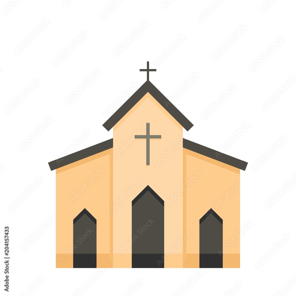 Chapel icon. Flat illustration of chapel vector icon for web