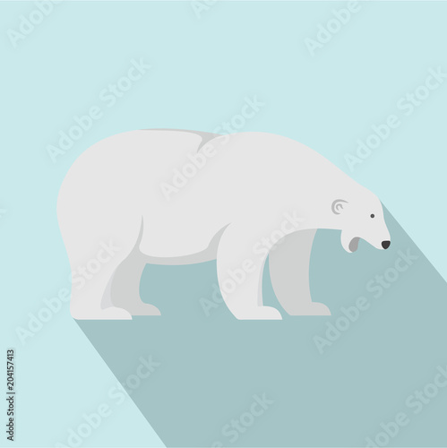 Sleepy polar bear icon. Flat illustration of sleepy polar bear vector icon for web design