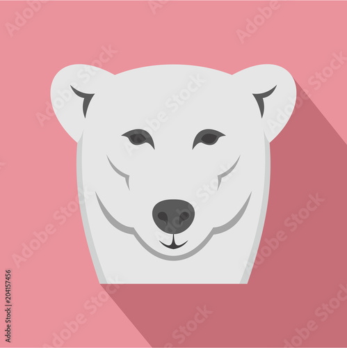 Female polar bear icon. Flat illustration of female polar bear vector icon for web design