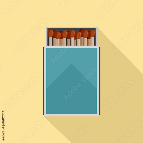 Open matches box icon. Flat illustration of open matches box vector icon for web design