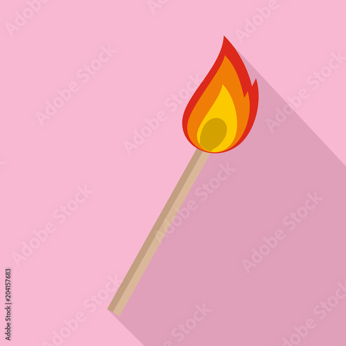 Burning matche icon. Flat illustration of burning matche vector icon for web design