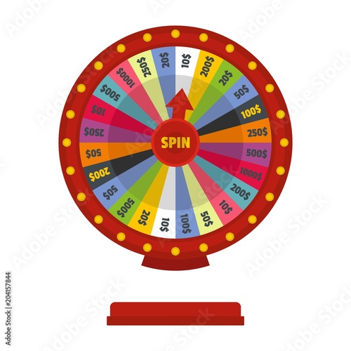 Casino wheel icon. Flat illustration of casino wheel vector icon for web