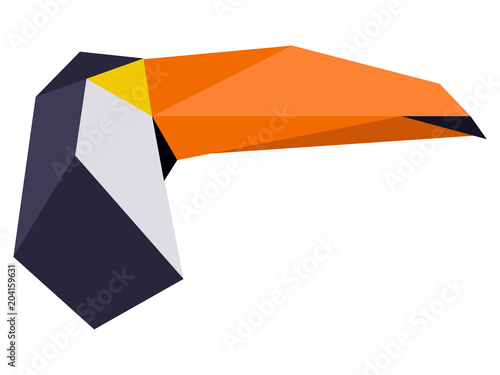 Abstract low poly toucan logo