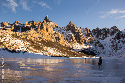 Refugio Frey Hike Mountain and frozen lake; Bariloche - Argentina