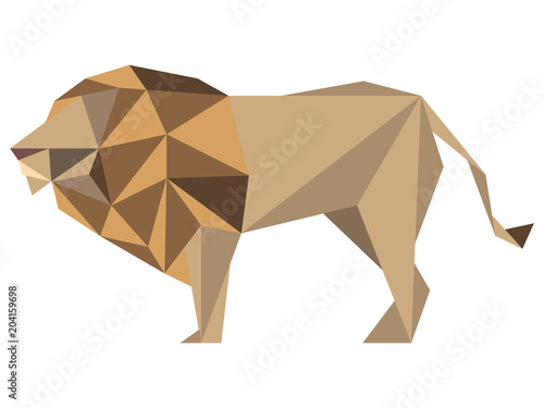 Fototapeta Naklejka Na Ścianę i Meble -  Abstract low poly lion icon
