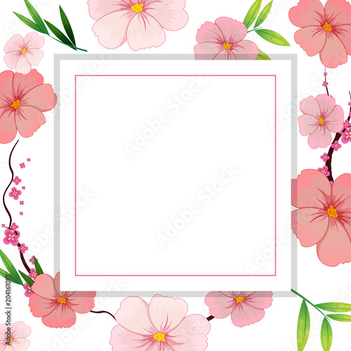 Beautiful Pink Hibiscus Flower Template