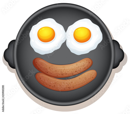 Sunny Side Up Eggs and Sausage Breakfast