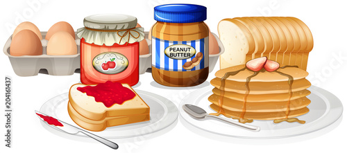 Healthy Breakfast on White Background
