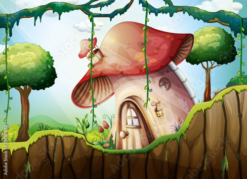 Mushroom House in the Rainforest