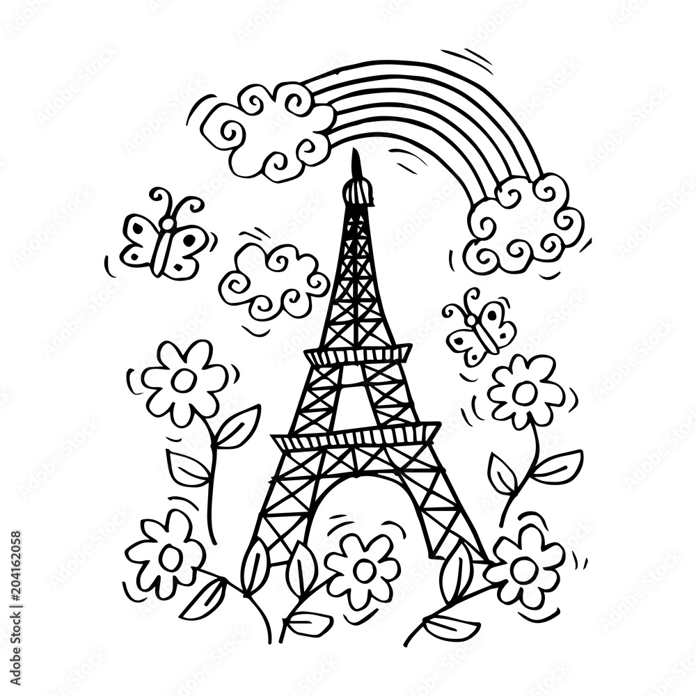 Spring Paris Card with Eiffel tower