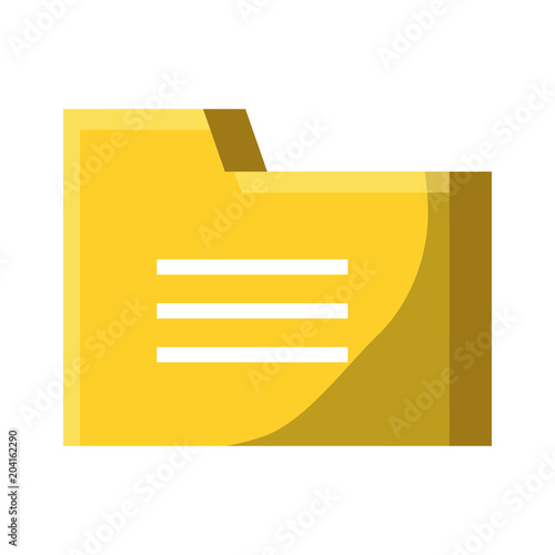 document folder icon over white background, vector illustration