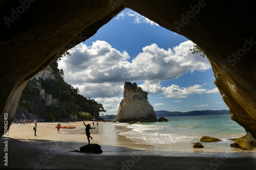 Canvas Print Cathedral Cove in Coromandel, New Zealand