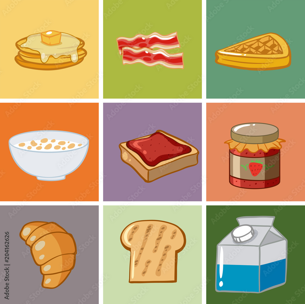 Colourful Healthy Breakfast Set Template Colourful Healthy Breakfast Set Template