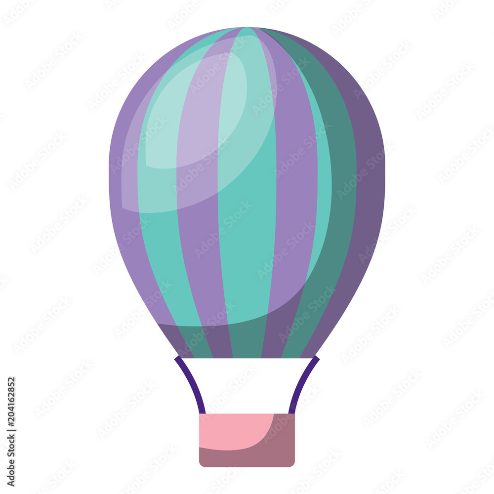 Fototapeta premium hot air balloon icon over white background, vector illustration