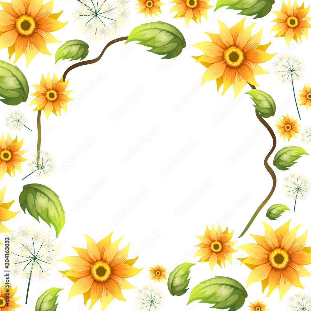 A Beautiful Sunflower Frame