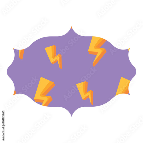 arabic frame with lightning pattern over white background, colorful design. vector illustration
