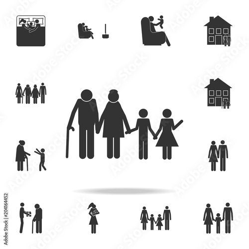 married couple with grandchildren icon. Detailed set of family icons. Premium graphic design. One of the collection icons for websites, web design, mobile app