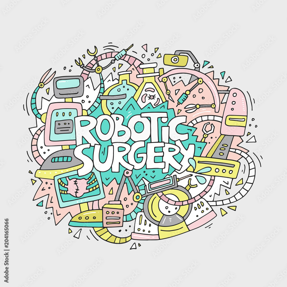 Robotic Surgery Doodle Concept