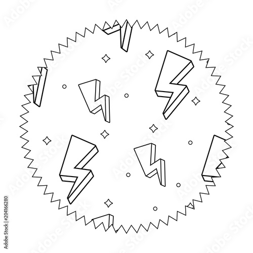 seal stamp with lightning pattern over white background, vector illustration