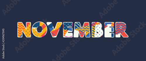 November Concept Word Art Illustration