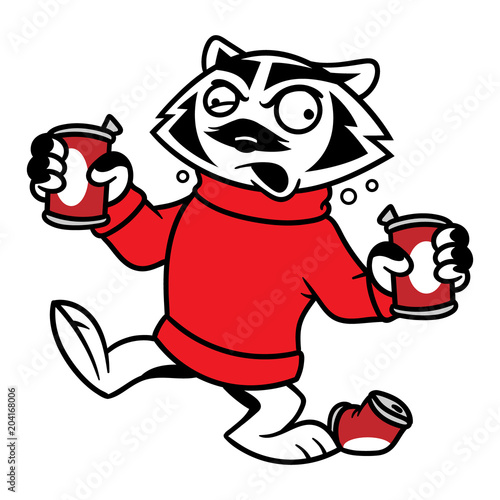 Cartoon Drunk Badger Character