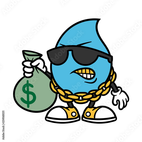 Cartoon Rapper Water Drop