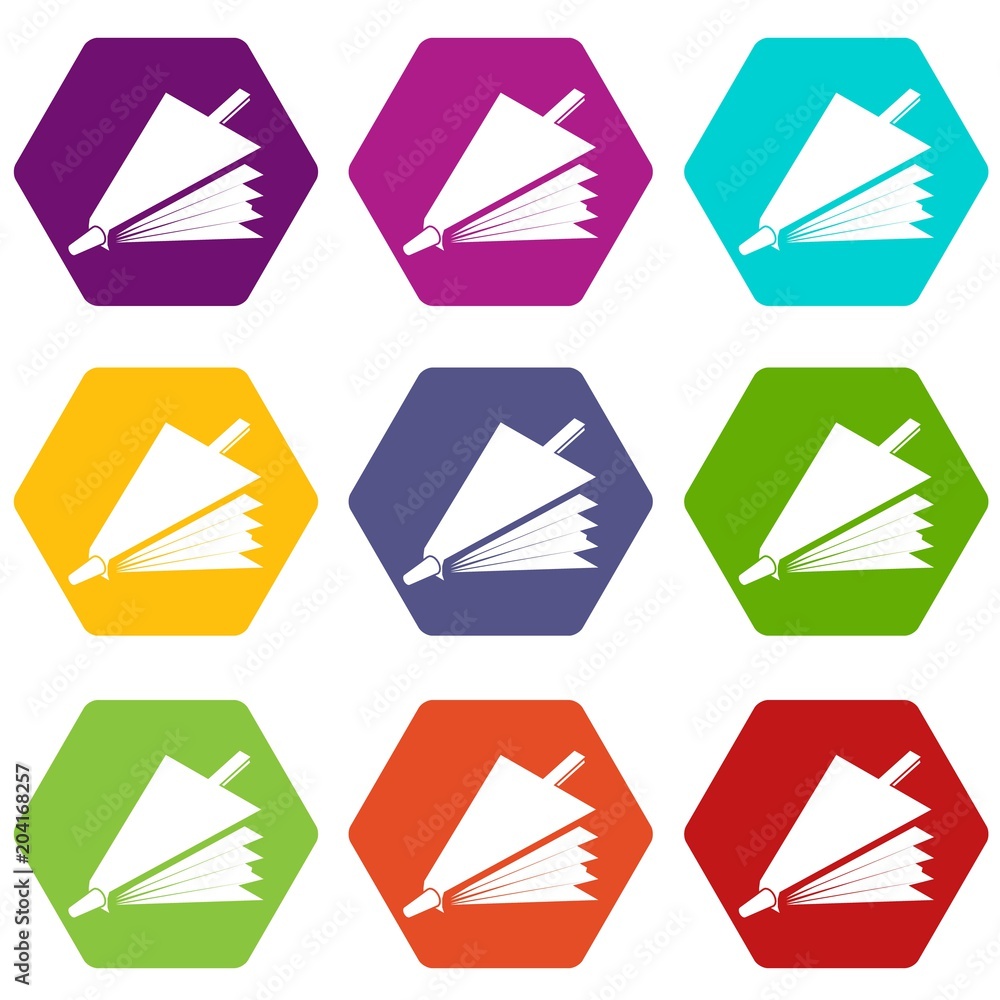 Fire bellows icons set 9 vector Fire bellows icons set 9 vector
