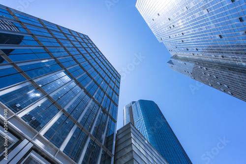 up view of modern office building