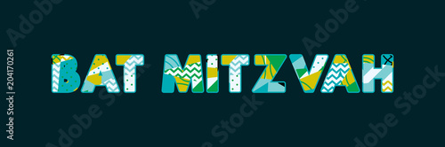 Bat Mitzvah Concept Word Art Illustration